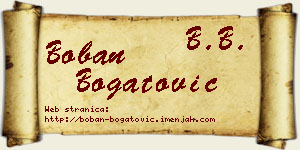 Boban Bogatović vizit kartica